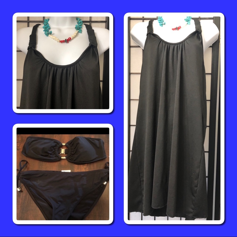 GUC Black Racer Back Bathing Suit Coverup